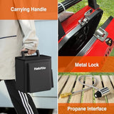 2-Burner Camping Stove Foldable, Portable Propane Camp Stove with 16000 BTU Adjustable Burners and Piezo Ignition, Folding Stove with Carry Bag & Handle for Camping, Tailgating, Backyard BBQ - Red