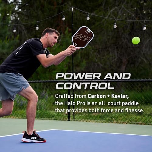 Selkirk Sport SLK Halo Raw Carbon Fiber Pickleball Paddle | Designed in The USA | Choose from The T700 Raw Carbon Fiber Power, The 18k Ultraweave Control, or The Kevlar Linkweave Thermoformed Pro
