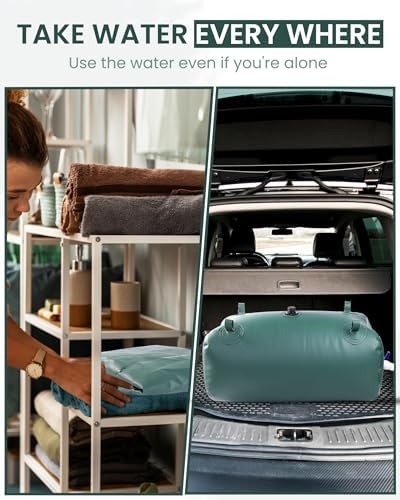 FoundGo Water Storage Bladder Emergency Water Storage Tank, Large Capacity Water Containers, Portable Vinyl Water Storage Barrel for Outdoor/Survival/RV/Garden