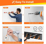 PLUSINNO V9 Vertical Fishing Rod Holders, Wall Mounted Fishing Pole Holders, Fishing Rod Rack Holds Up to 9 Rods or Combos, Fishing Rod Holders for Garage, Fits Most Rods of Diameter 3-19mm