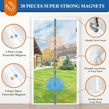 MAGZO Magnetic Screen Door Mesh, 36'' x 80'', High-Density Fiber Net Netting Curtain Tear-Resistant, Pet Friendly, Walk Through Freely Magnets, Fits for Sliding Glass/Patio/Front/Back Doors, White