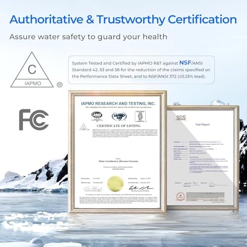 Waterdrop G3P600 Reverse Osmosis System, 8 Stage Tankless Reverse Osmosis Water Filter, NSF/ANSI 42 & 58 & 372 Certified, Under Sink RO System, 2:1 Pure to Drain, Smart LED Faucet