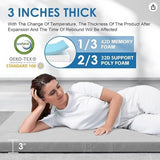 Kingfun Memory Foam Camping Sleeping Pad, CertiPUR-US Camping Mattress Waterproof Roll Up Mattress Guest Bed, Thick Floor Sleeping Mat for Car Truck Tent for Adults with Travel Bag