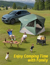 Camping Tent,Instant Cabin Tent, Setup in 60 Seconds, 4 Person Pop up Tents for Camping, Hub Tents, Rainfly, Windproof, UV Resistant, Large Camping Tent Sun Shelter with Removable Floor