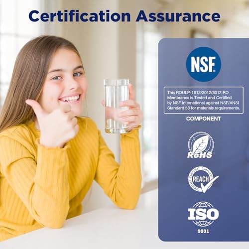 Membrane Solutions 100 GPD RO Membrane, Reverse Osmosis Membrane Element 11.75" x 1.75" Water Filter Replacement for Undersink Home Drinking RO Water Filtration System