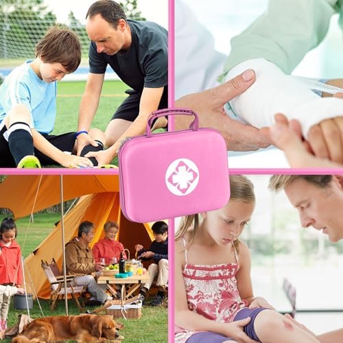 Portable-Home First-Aid Emergency-Kit Car-Travel - 299Pcs Urgent Basic First Aid Set Earthquake Emergency Kit Outdoor Backpacking Gear for Hiking Office Pink YIDERBO