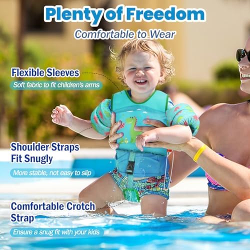 HeySplash Toddler Swim Vest, Toddler Floaties Fit 13-30 Lbs, Puddle Kids Jumper with Adjustable Strap, Pool Float Jacket Arm Floaties Baby Floatie Water Wing, Pool Sea Swimming Aid
