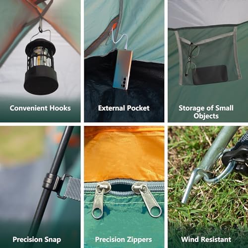 2-12 Person Tents for Camping Waterproof, Backpack Double Layer Tents, Perfect Picnics, Fishing and Backyard Camping