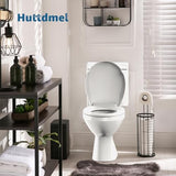 Round Toilet Seat Soft Close 16.5'',Standard Universal Toilet Lid Round with PP Material Safe,Easy to Clean and Install,Ergonomic design,Never Loosens,2 Years Support,White Plastic