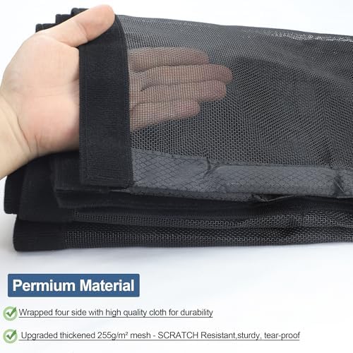 Upgraded Magnetic Screen Door, Thicker 255g/ Fiberglass Mesh, Reversible Left Right Side Opening, Fit Door Size 36 x 82 Inch, Retractable Door Screen with Magnetic Closure, Black