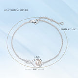 FANCIME White Pearl Bracelets June Birthstone Bracelet for Women Sterling Silver Infinity Link Bracelet Fine Jewelry Anniversary Birthday Mothers Day Gifts for Mom Her, Chain 6.7+1.2"
