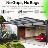 UnBugs Garage Screen Doors for 2 Car Garage - Fits Double Garage Doors up to 16 Feet Wide x 7 Feet Tall MAX - Pet & Kid Friendly, Self-Closing - Hands Free Magnet Closure Keeps Bugs Out & Breeze in