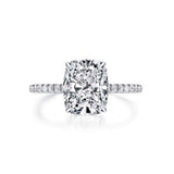 Bo.Dream Cushion Cut Cubic Zirconia CZ Engagement Rings for Women Platinum Plated Sterling Silver (6)