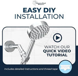 HammerHead Showers® ALL METAL Handheld Shower Head with Hose and Brass Holder - CHROME - 2.5 GPM High Pressure Shower Heads with Adjustable Shower Wand Bracket - 6ft Flexible Extension