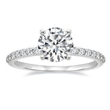 EAMTI 925 Sterling Silver 1.2 CT Round Solitaire Cubic Zirconia Engagement Ring Halo Promise Ring Size 7