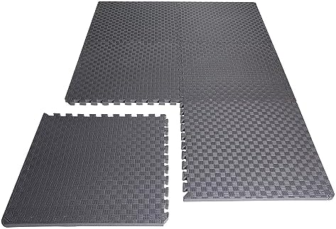 BalanceFrom Puzzle Exercise Mat with EVA Foam Interlocking Tiles for MMA, Exercise, Gymnastics and Home Gym Protective Flooring, Multiple Sizes and Colors
