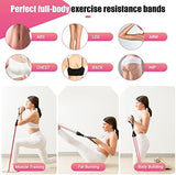 Resistance Bands with Handles for Women, 5 Level Exercise Bands Workout Bands for Physical Therapy, Yoga, Pilates, Door Anchor, Storage Pouch