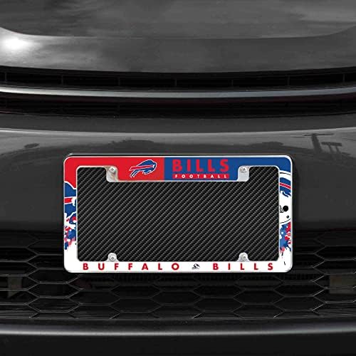 Rico Industries NFL Football Primary 12" x 6" Chrome All Over Automotive License Plate Frame for Car/Truck/SUV