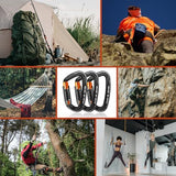 Climbing Carabiner Clips 25kN Auto Locking Carabiner, Professional Heavy Duty Large Locking Carabiner Clips for Rock/Ice Climbing Rappelling Rescue Swing etc, D Shaped, Large Size