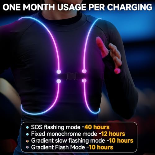 Running Lights For Runners, Reflective Running Vest, Reflective Running Gear Walking Vest For Women, Night Running Gear, Light Up Running Vest, Gifts For Runners, Safety Running Vest For Women & Men