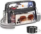 Clear Bag for Stadium Events with 2 Long Straps, See Through Purse for Women Crossbody Bag Concert Stadium Approved