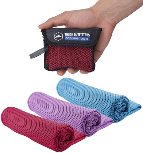 Tough Outdoors Cooling Towel - Cooling Towels for Neck & Face - Ice Wrap & Sweat Rag for Camping Gym Yoga & Sports - Workout Towel for Gym Sweat - Cool Towels for Extreme Heat