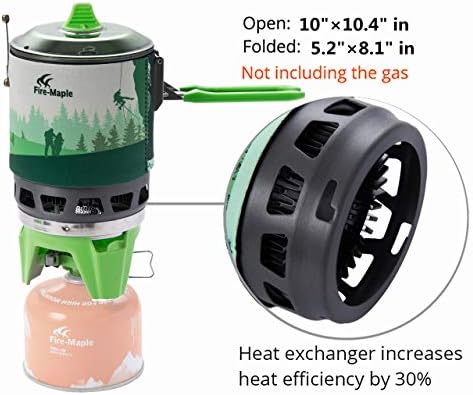 Fire-Maple "Fixed Star 3" Personal Cooking System | Pot/Jet Burner Stove System with Electric Ignition | Ideal for Hiking, Camping, Backpacking, Fishing, Hunting Trips and Emergency Use, Green