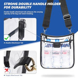 3 Pockets Large Clear Bag for Stadium Events with 2 Long Straps Purse for Women Crossbody Bag Concert Stadium Approved