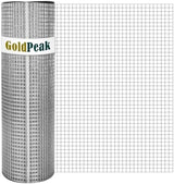 GoldPeak Galvanized Hardware Cloth 1/2 inch 36 x 100 ft 19 Gauge, Hot-dip Galvanized After Welding, Chicken Wire Fencing Wire Mesh Roll Welded Wire Fence Gopher Wire Cloth Rodent Wire