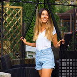 Canopy Universal Mosquito Netting Tent, Converts 10'x10' Canopy Gazebo into Camping Inner Tent, Screen House Camping Cube with Full PE Floors for Patio, Outdoor, Garden and Backyard.(Black)