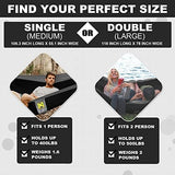 SZHLUX Camping Hammock Double & Single Portable Hammocks with 2 Tree Straps, Great for Hiking,Backpacking,Hunting,Outdoor,Beach,Camping,Black / Grey