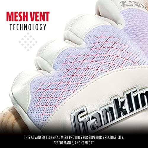Franklin Sports MLB Baseball Batting Gloves - Shok-Sorb X Batting Gloves for Baseball + Softball - Adult + Youth Padded Non-Sting Batting Glove Pairs - Multiple Colors + Sizes