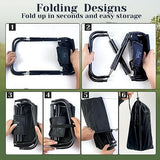 Upgraded 13 Inch Portable Folding Camping Stool with Side Pocket Mesh Pocket and Molle System, Lightweight Foldable Stool for Adults Gardening Travel BBQ Fishing with Carry Bag[Black]