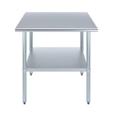 AmGood 30 in. x 36 in. Stainless Steel Work Table | Metal Kitchen Food Prep Table | NSF
