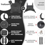 Running Chest Pack, Reflective Vest, Water Repellent, Phone Holder, Workout Bag for Runners, Cycling, Biking, EDC Pouch, Jogging Carrier, Hidden Pocket, Men & Women, Lightweight