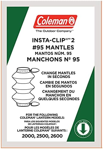 Coleman #95 Insta-Clip Accordion Shape Mantle 2-packs of 2 (4 Total Mantles)