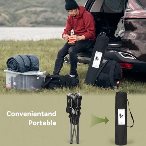 Camping Chairs 2 Pack, Camp Chair for Adults, Folding Chairs for Outside, Support 380 LBS, Portable Travel Lawn Outdoor Camping Chairs with Cup Holder & Cooler Bag, Sports Chairs for Baseball