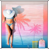 Beach Blanket Waterproof Sandproof Extra Large Beach Mat 79" X 83"/120"x108"for 1-8 Adults Quick Drying Durable Outdoor Picnic Mat for Beach Travel Camping Hiking