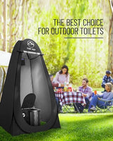Camping Toilet with Pop-Up Privacy Tent and Liquid Waste Gel, Portable Toilet for Camping with Large Tent, Ergonomic Potty Provides Enhanced Comfort, Suitable for All Ages