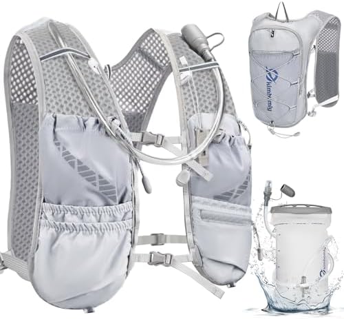Running Hydration Vest for Women Men, Lightweight Adjustable Hydration Backpack with 1.5L Water Bladder Bag for Hiking, Trail, Running, Marathons, Cycling