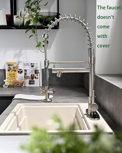 Fapully Commercial Pull Down Kitchen Sink Faucet with Sprayer Brushed Nickel