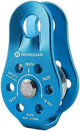 NewDoar Fixed Plate Micro Pulley,28KN CE Certified General Purpose Small Aluminum Rope Pulleys for Climbing/Aloft Work/Rappelling/Rescue Etc