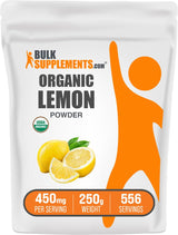 BulkSupplements.com Organic Lemon Powder - Natural Vitamin C Source, Fruit Powder, Lemon Flavoring - Gluten Free, 450mg per Serving, 250g (8.8 oz) (Pack of 1)