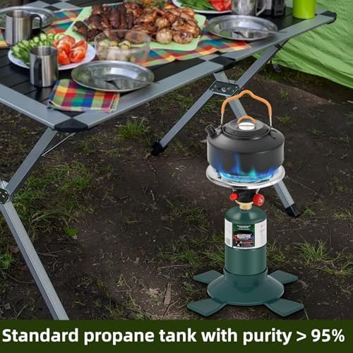 KOMAN BLUEFIRE 1lb Propane Tank Camping Propane Tank Pack of 4 Portable Canister Propane Gas Tank Small Propane Tanks for Camping Stove Outdoor Backpack Mini Burner Heater Cooking Torch Lamp