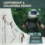 GPTCAMP Nordic Walking Stick, TPZ-1, 2pc Folding Collapsible Hiking Poles with Metal Quick Lock, Cork Handle, Lightweight 7075 Aluminum Trekking Poles for Seniors Women Men Hiking Gear