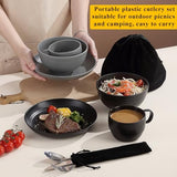 Berglander Camping Mess Kits for 2 Person, Camping Silverware Set Spoons Forks Knives, Camping Essentials Gear, Camping Accessories for Travel, Picnic, Outdoor, Easy to Carry and Clean