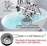 Universal Tub Stopper Bathtub Drain Plug, Pop Up Tub Drain Hair Catcher, Drain Cover with Strainer, for 1-3/8 to 2in Bath Drain Hole