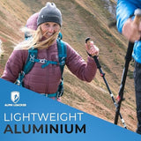 Collapsible Trekking Poles for Hiking I Carbon or Aluminum Hiking Poles Ultra Lightweight I Adjustable Trekking Poles for Women and Men with Cork Grip