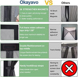 Upgraded Magnetic Screen Door, Thicker 255g/ Fiberglass Mesh, Reversible Left Right Side Opening, Fit Door Size 36 x 82 Inch, Retractable Door Screen with Magnetic Closure, Black