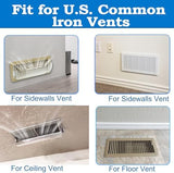 Heating & Air Vent Deflector for Vents, Sidewall, Ceiling, Floor Registers - Adjust Between 9"-14", Magnetic Vent Covers for Air Conditioning, Heat, AC, Floor, Under Furniture (3 Pack Clear)